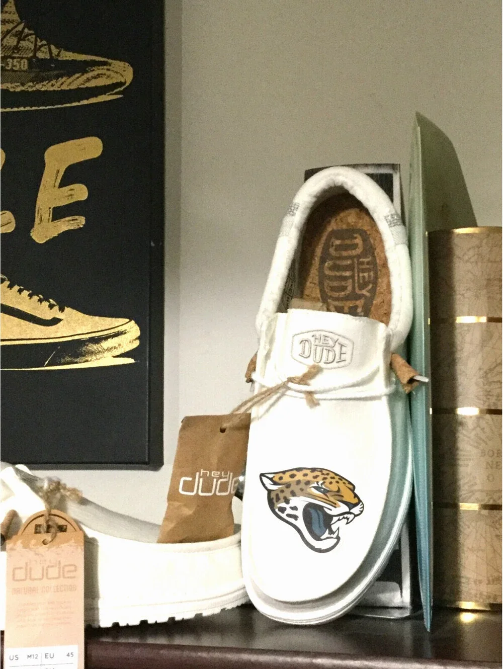 Hey Dudes Shoes Mens Sz 12 Off White Jacksonville Jaguars